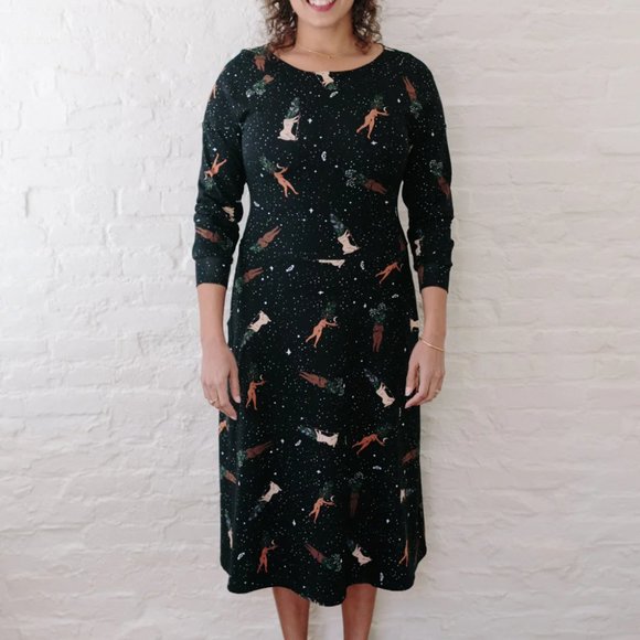 Witchy dress herbal femme custom art print @merakilabbe NWOT 3/4 sleeve - Picture 6 of 6